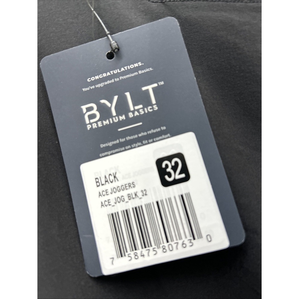 BYLT Ace Jogger Pants Men's 32X29 Black Performance Stretch Athleisure Nylon NEW - Picture 4 of 13